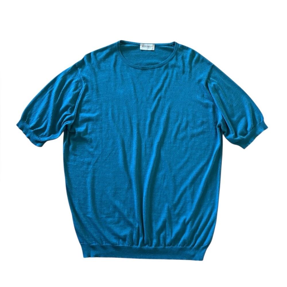 John Smedley Made in England Men's Fine Knit Wool Cotton Luxury T-Shirt Size XL